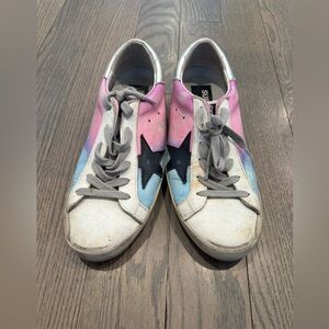 Golden Goose Pink and Blue Sneakers